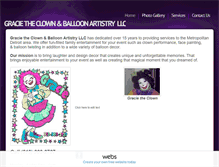 Tablet Screenshot of gracietheclownandballoonartistry.com